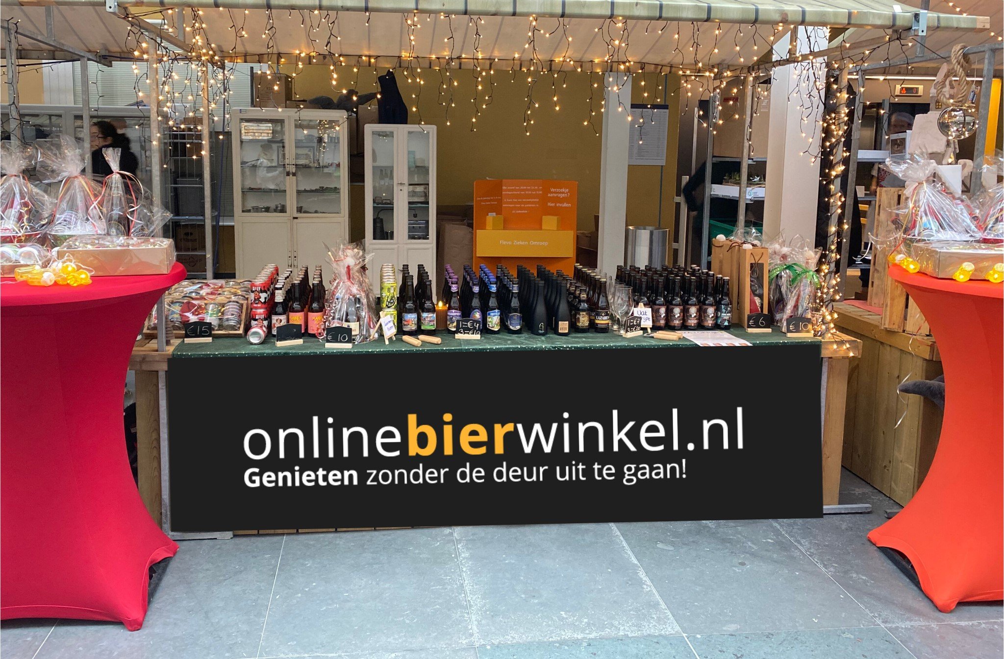 Speciaal bier op de kerst markt